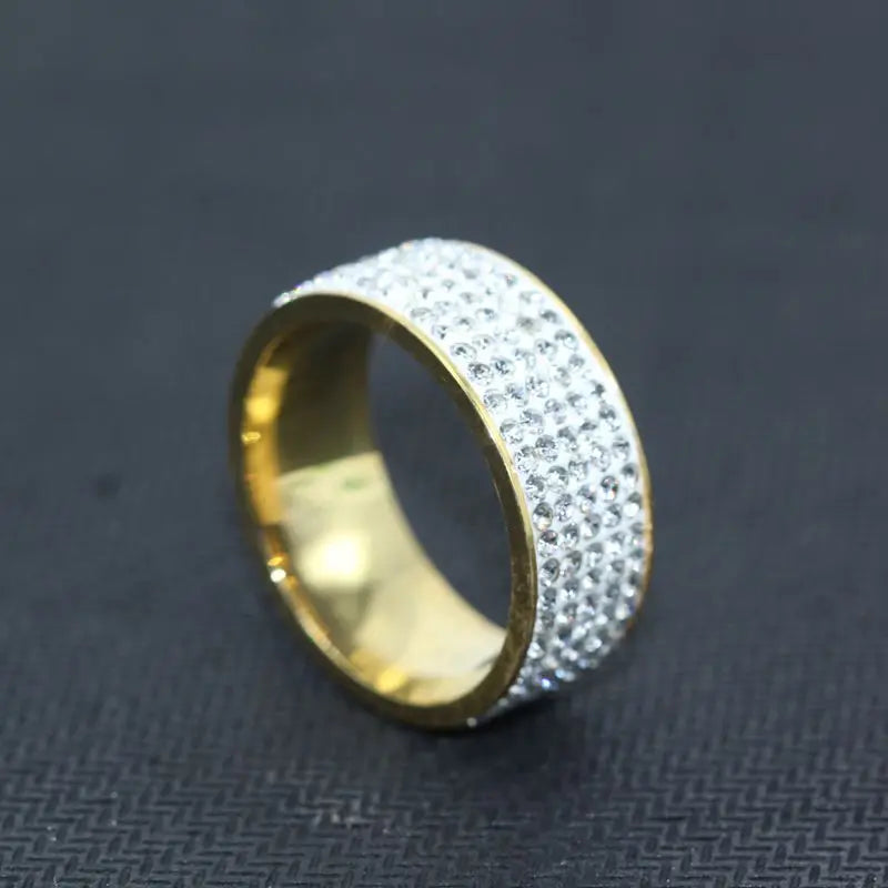 Women's Gold and Silver Ring with White Stone - Luxurious Wedding Gift