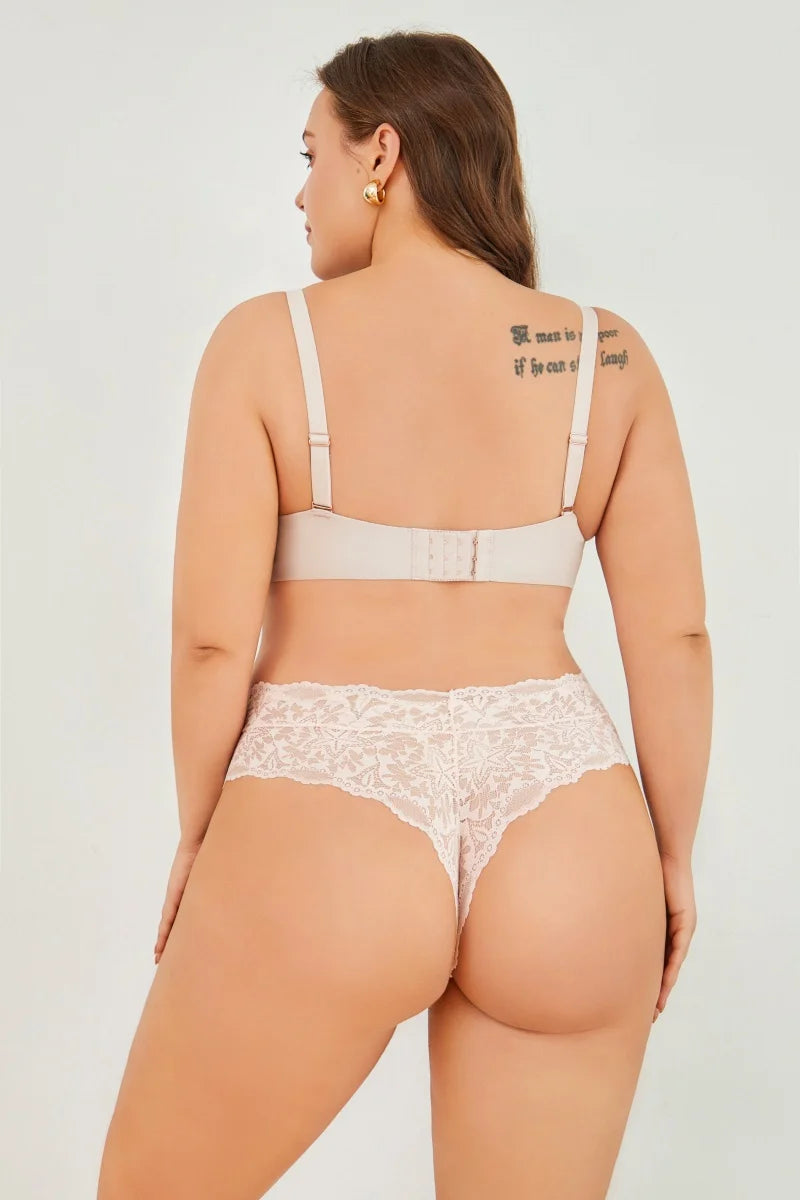 5PCS Women's Sexy Lace Star High Waist Thongs Solid Color Hollow Out Transparents Underwear Female Perspective G-strings S-XXL