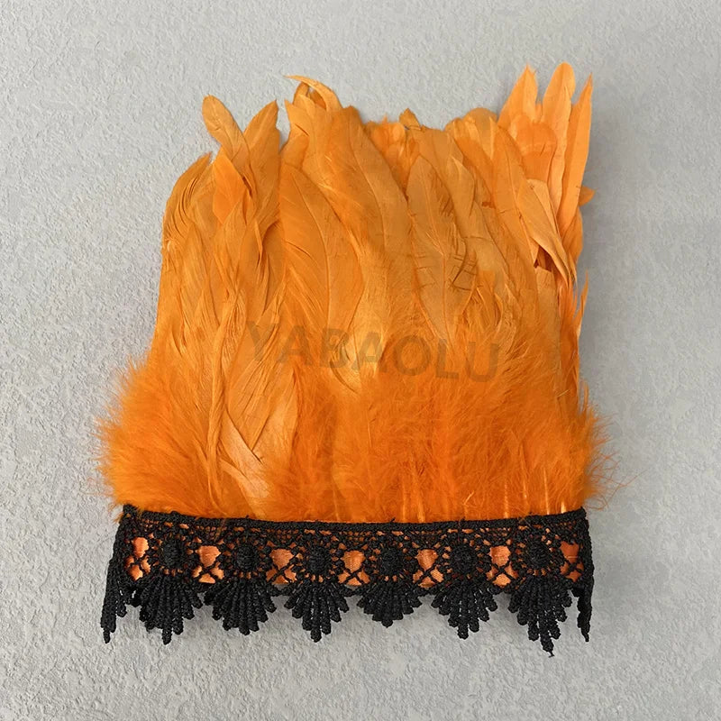 Natural Feather Sleeve Cuffs Gloves Party Cosplay Lace Wrist Cuffs Fur Sleeve Furry Accessories Carnival Stage Show Costume - Daisan Mart