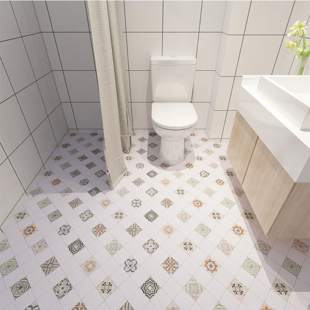 Floor Tiles Stickers Waterproof Self-Adhesive Thicken Wood Grain for Wall Ground Room Wear-resistant Home Decor Kitchen Bathroom