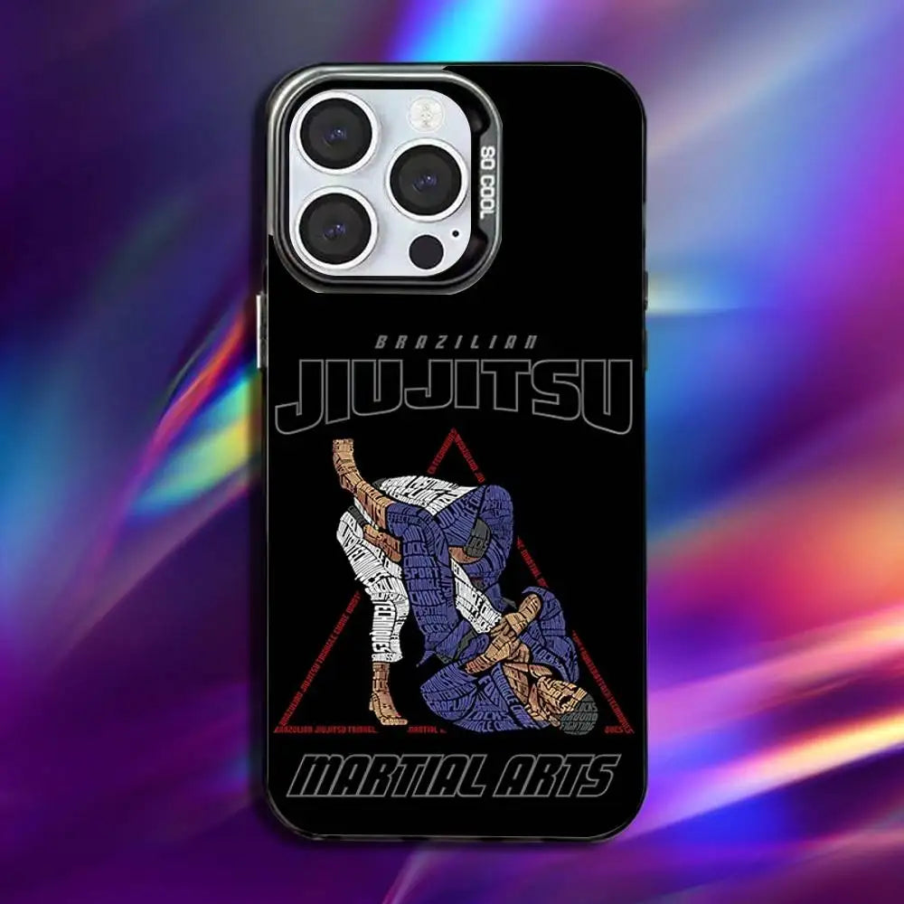 BJJ Brazilian Jiu Jitsu Phone Case For iPhone 16,15,14,13,12,11,Pro,Max,Plus,Mini,XS,SE Anti Fall Black Matte Hard Bumper - Daisan Mart