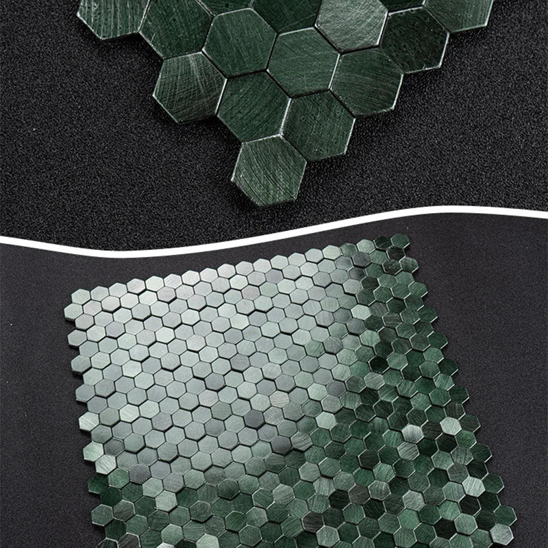 Mosaic Decorative Wall Stickers Aluminum-plastic Panel Self-Adhesive Moisture-proof Fireproof Bathroom Hexagon Tile Decoration