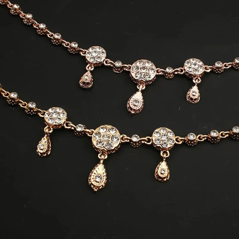 Dây Tóc Pha Lê Ả Rập Mạ Vàng Cổ Điển Cho Nữ