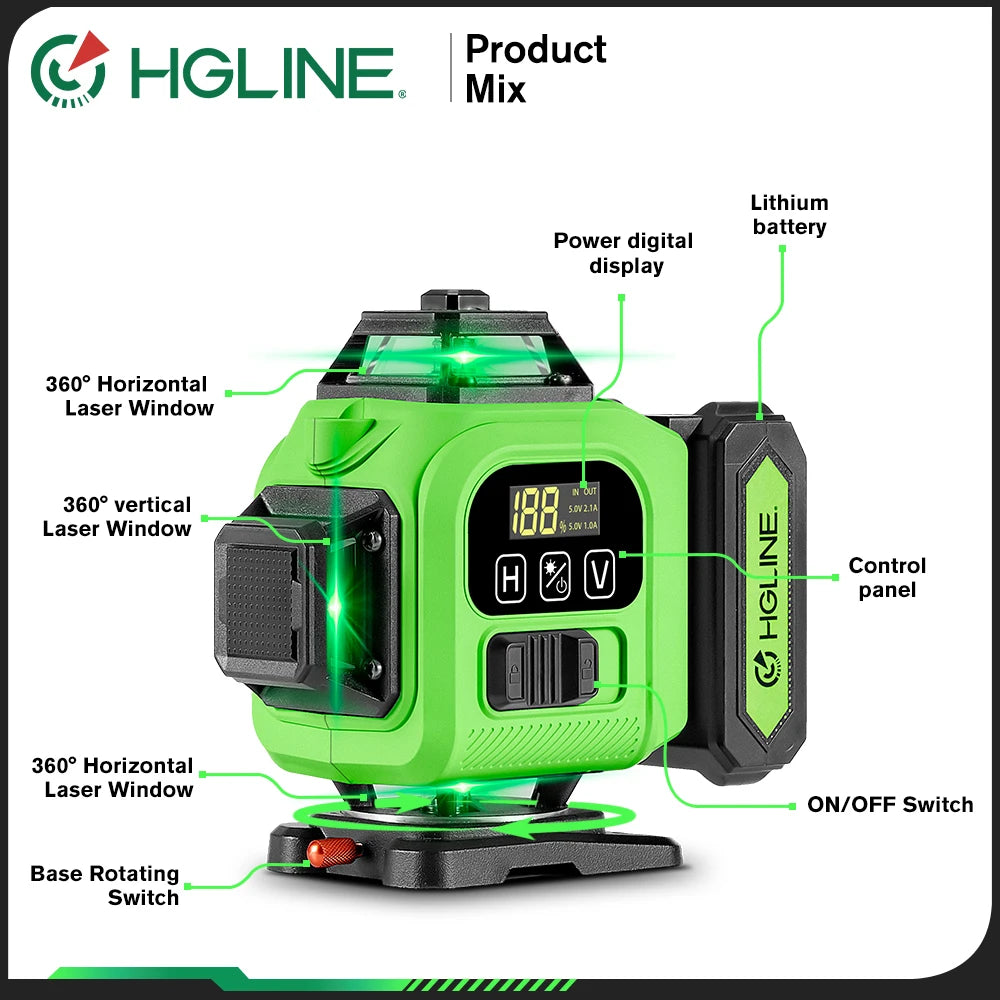 Máy Cân Mực Laser 16 Tia 4D - Điều Khiển Qua APP - Daisan Mart
