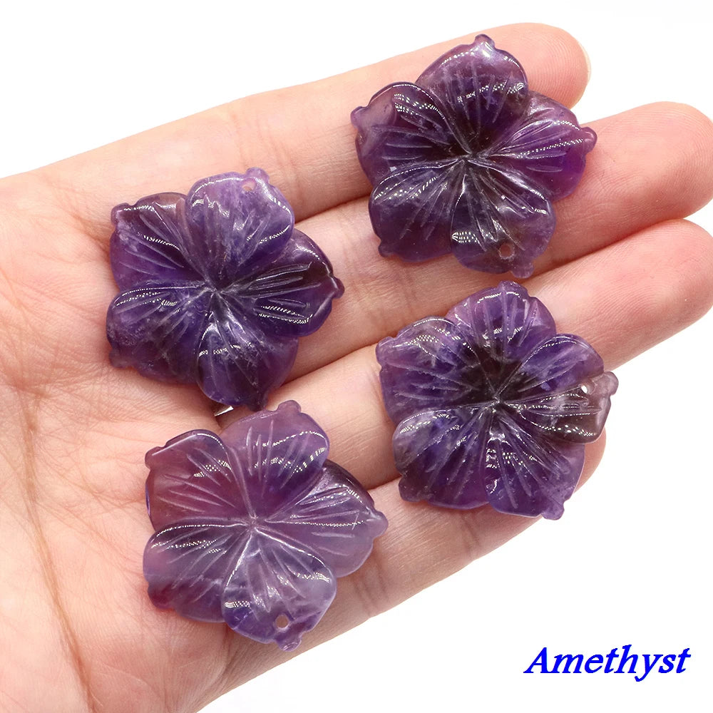 Amethyst Flower Natural Gemstone Pendant