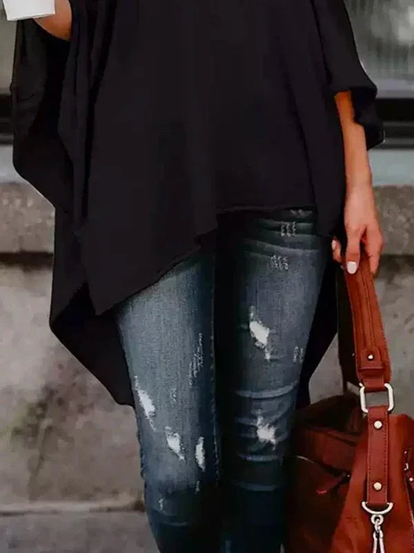 Áo Thun Nữ Gymystars Xuân Hè Dáng Dài Lệch Tà 2025