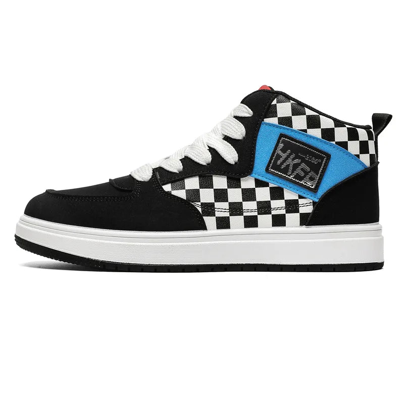 Men's Leopard Print Skater High Top Shoes