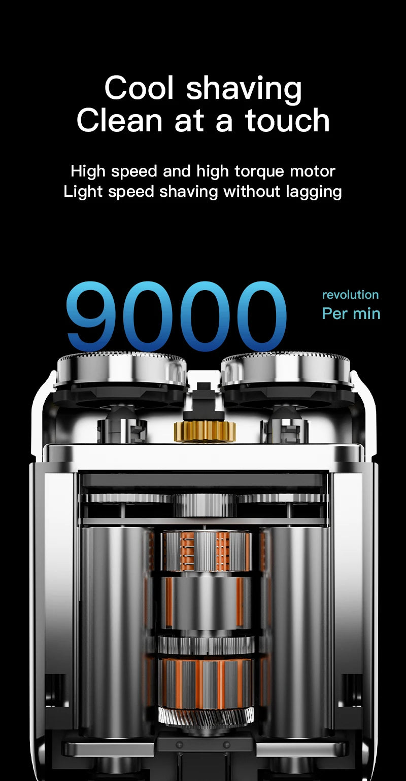 Mini Electric Smart Shaver Dual Blade Household Car Shaver Digital Display Rechargeable Shaver Powerful Beard Trimmer Tool