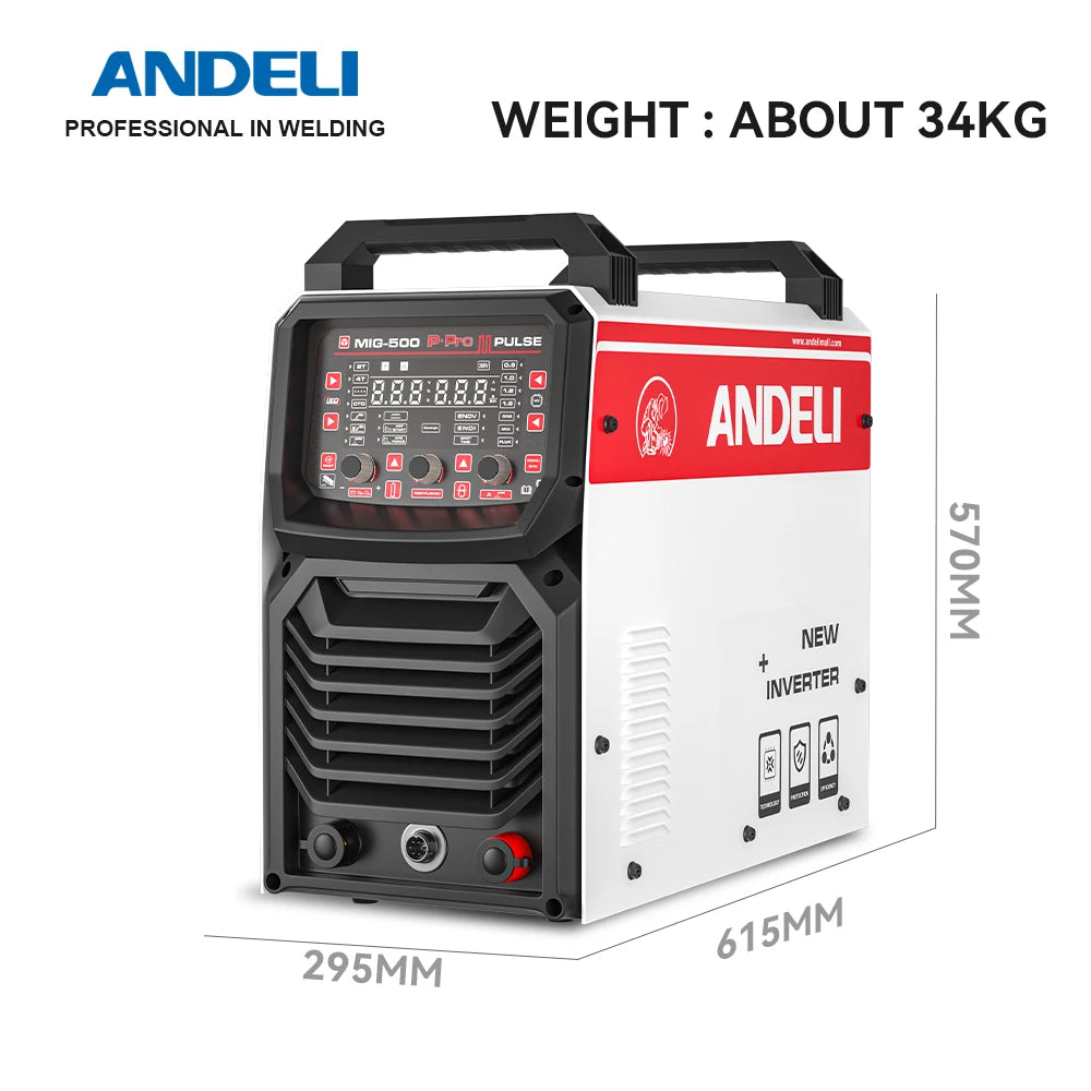 ANDELI MIG Welding Machine with Double Pulse Lift TIG MMA 3 in 1 Industrial MIG Welder with Wire Feeder - Daisan Mart