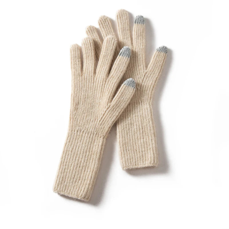 Găng Tay Nữ Len Cashmere Mềm Ấm, Cảm Ứng Mùa Đông - Daisan Mart