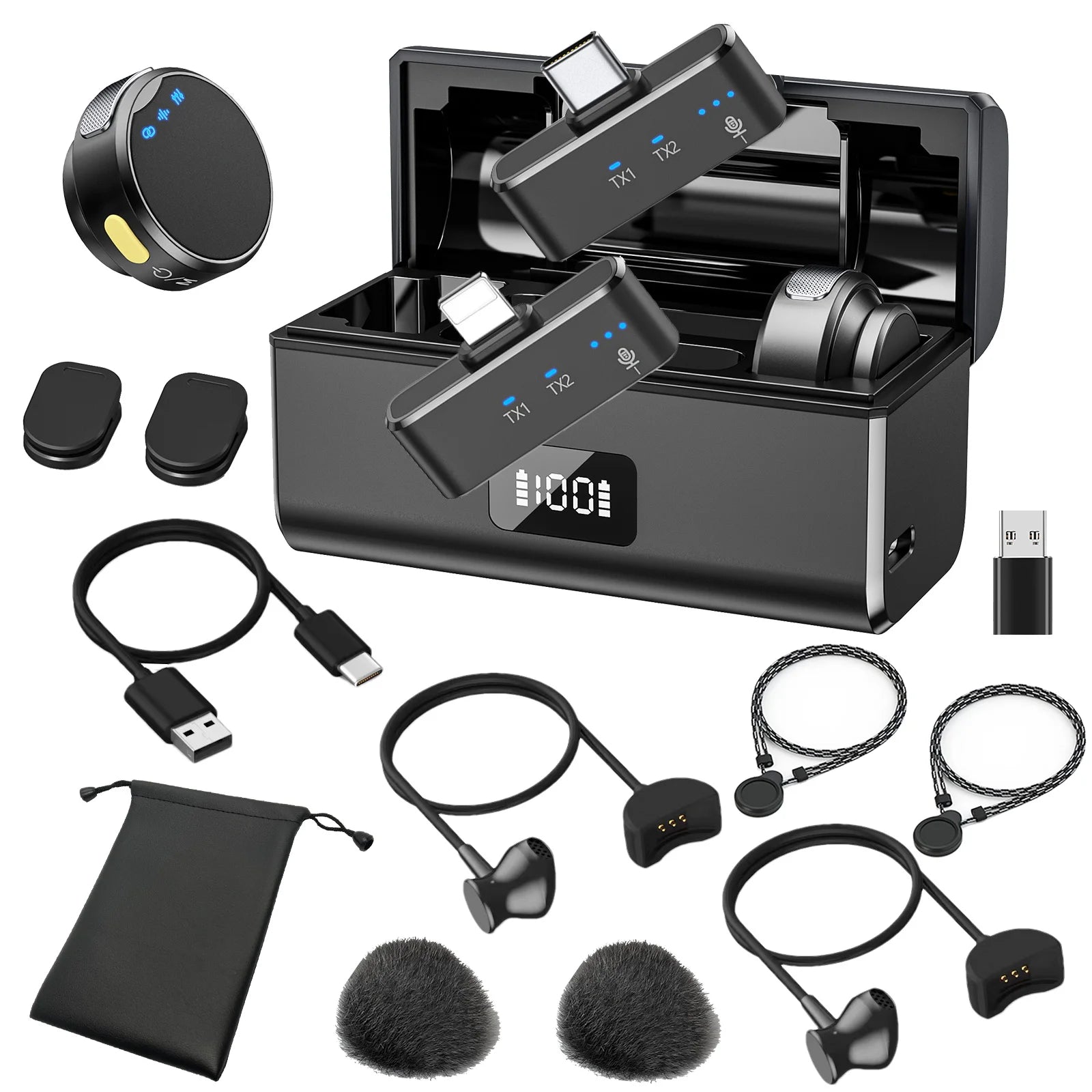 Professional Noise-Canceling Wireless Microphone for Recording &amp; Interviews