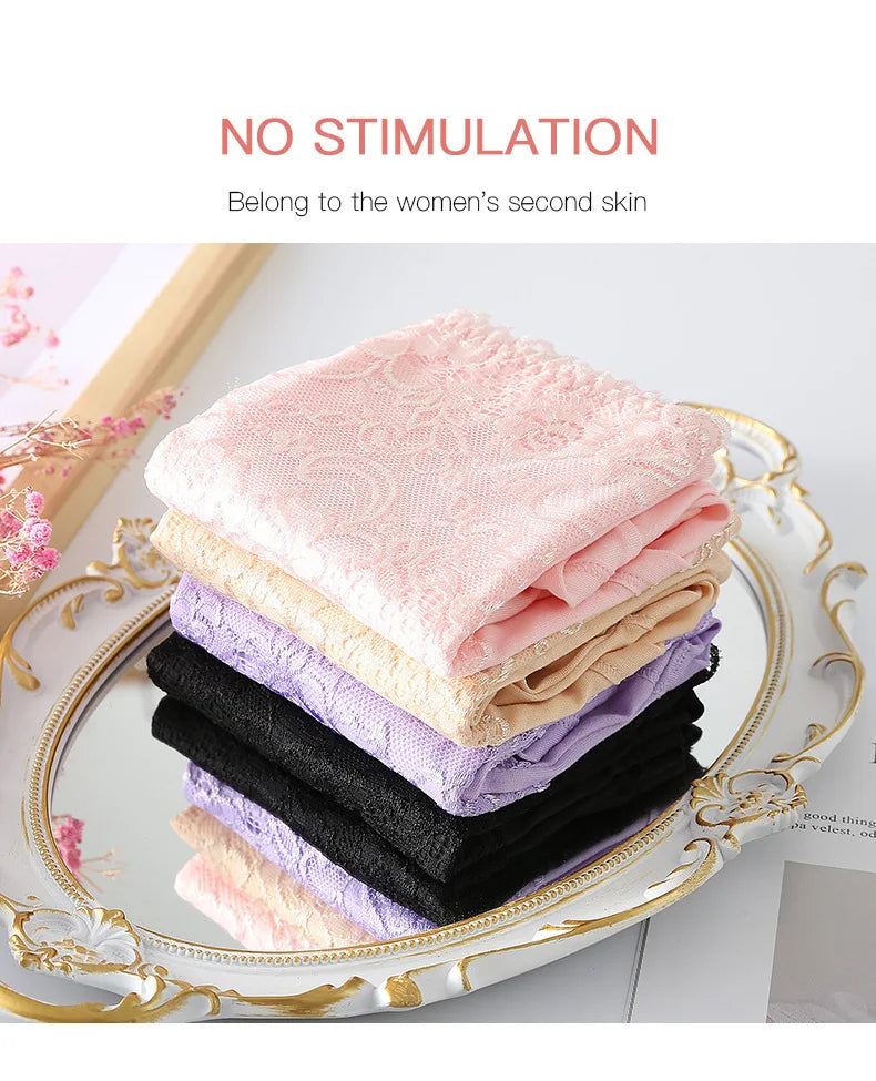 Women's High Waist Loose Fit Breathable Milk Lace Underwear