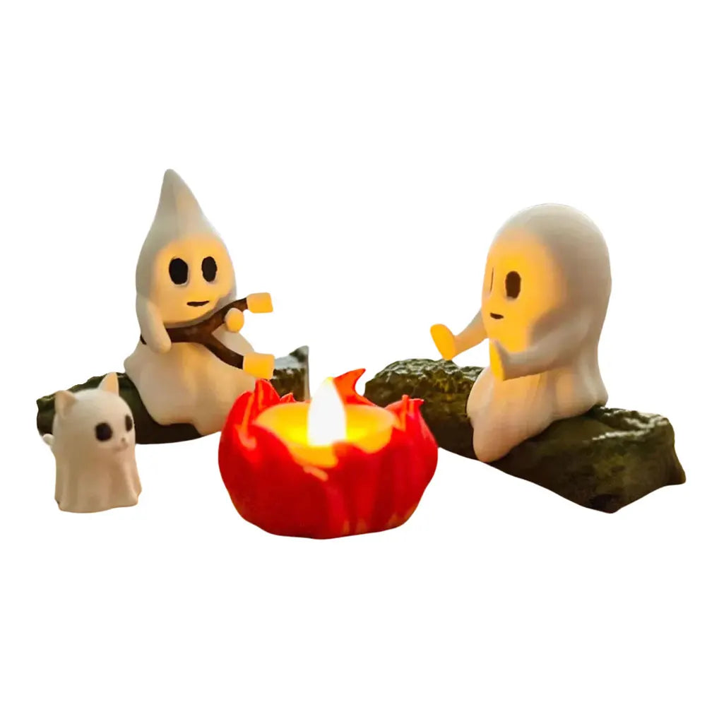 3D LED Ghost Campfire Lamp Cute Halloween Decoration