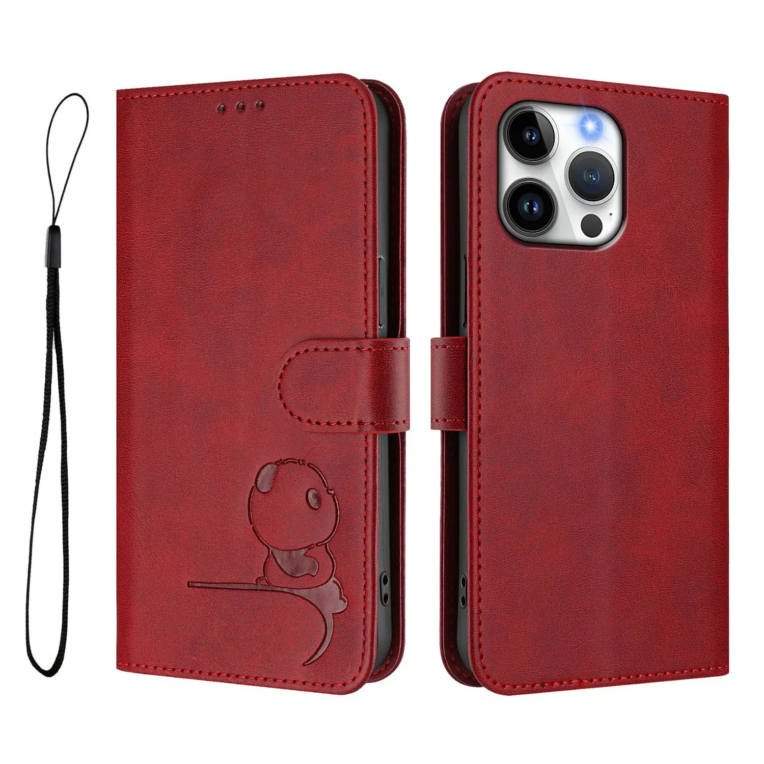 3D Bear Leather Wallet For iPhone - Multi-Functional Case