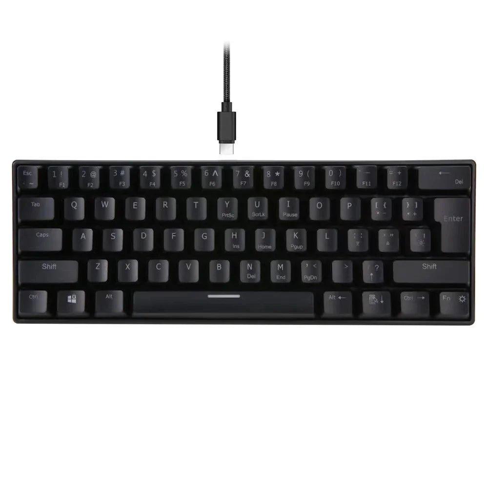 Bàn phím cơ 61 phím RGB Ergonomic cho game thủ