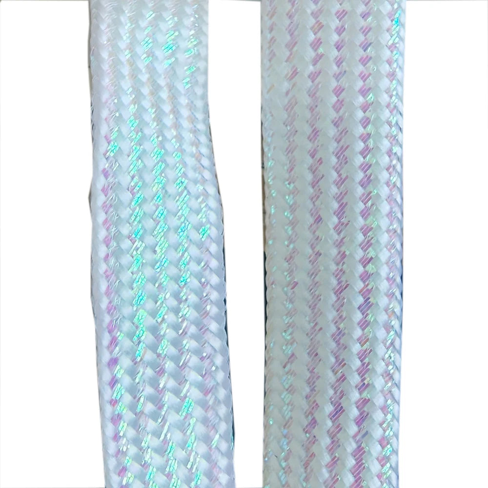 19mm wide Pearlescent Braid Mylar Tubing Fly Tying Materials Round Holographic Cord Pearl Mylar For Tube Fish Fly