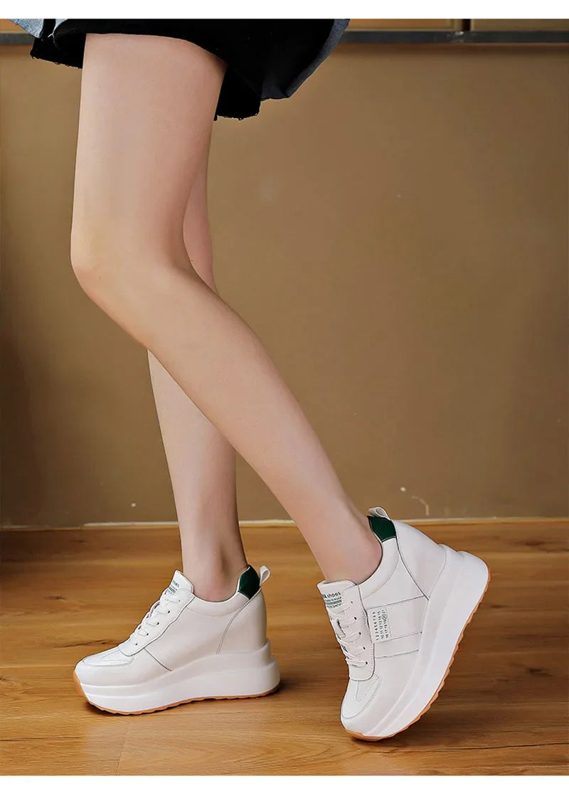 Women's Fashion Genuine Leather Sandals Increase Height 9cm DX142