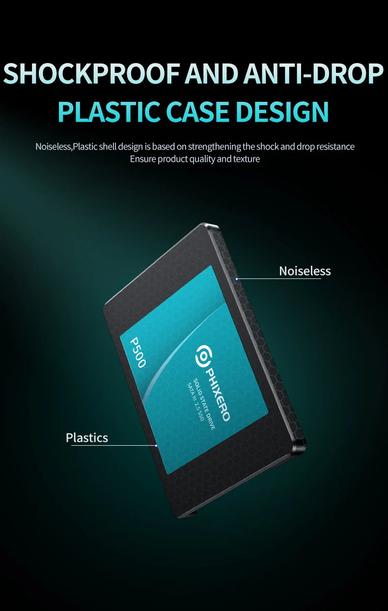 PHIXERO 2.5” High Speed ​​SSD Hard Drive For Laptop, PC