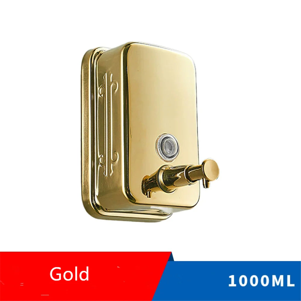 Bình Xà Phòng Treo Tường Inox 304 Mạ Vàng Hồng Cổ - Daisan Mart