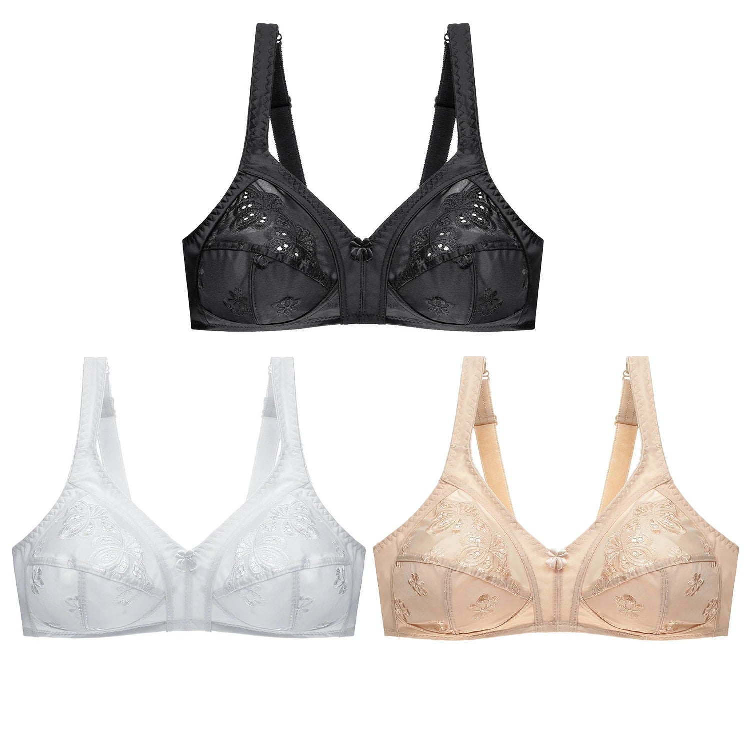 Wire-Free, Molded, Lace Support Bra for Moms