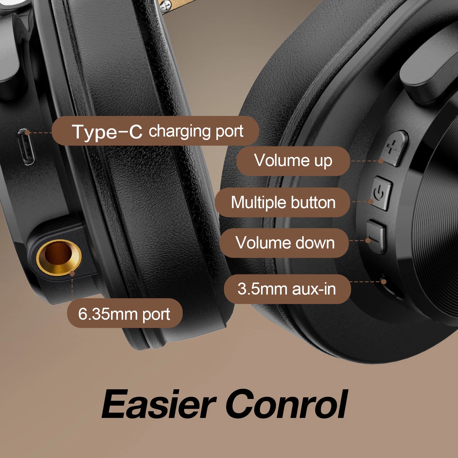 Oneodio Fusion A70 Bluetooth Headphones Hi-Res Audio Over Ear Wireless Headset Professional Studio Monitor DJ HiFi Headphones