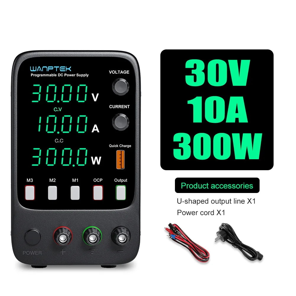 Wanptek DC Power Supply 30V 10A 5A Variable Bench Power Supply Adjustable Lab Power Supply 60V 5A 120V 3A Voltage Regulator