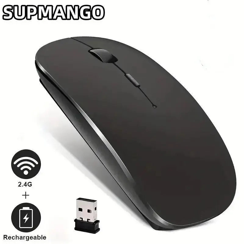 Silent wireless gaming mouse, magic rechargeable battery