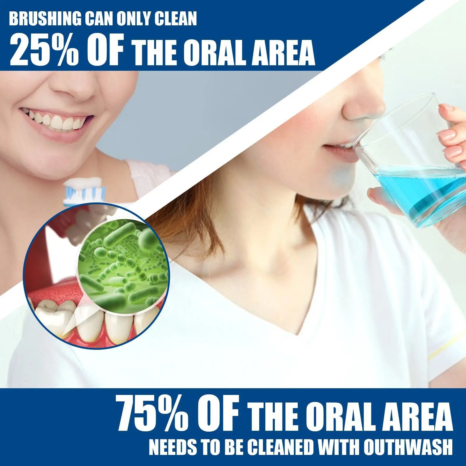 Mouthwash Whitens Teeth, Deodorizes, Cleans Yellow Stains