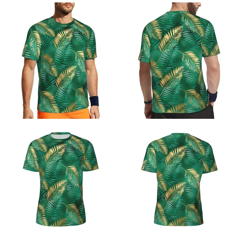 Áo Thun Nam Họa Tiết Lá Nhiệt Đới Màu Sắc Cá Tính