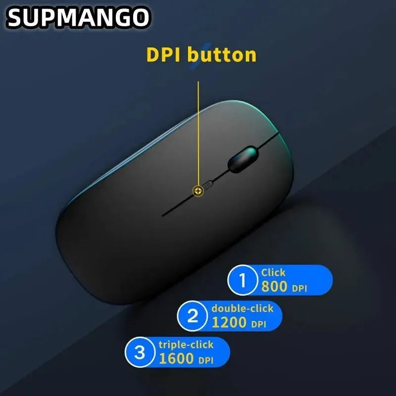 Silent wireless gaming mouse, magic rechargeable battery
