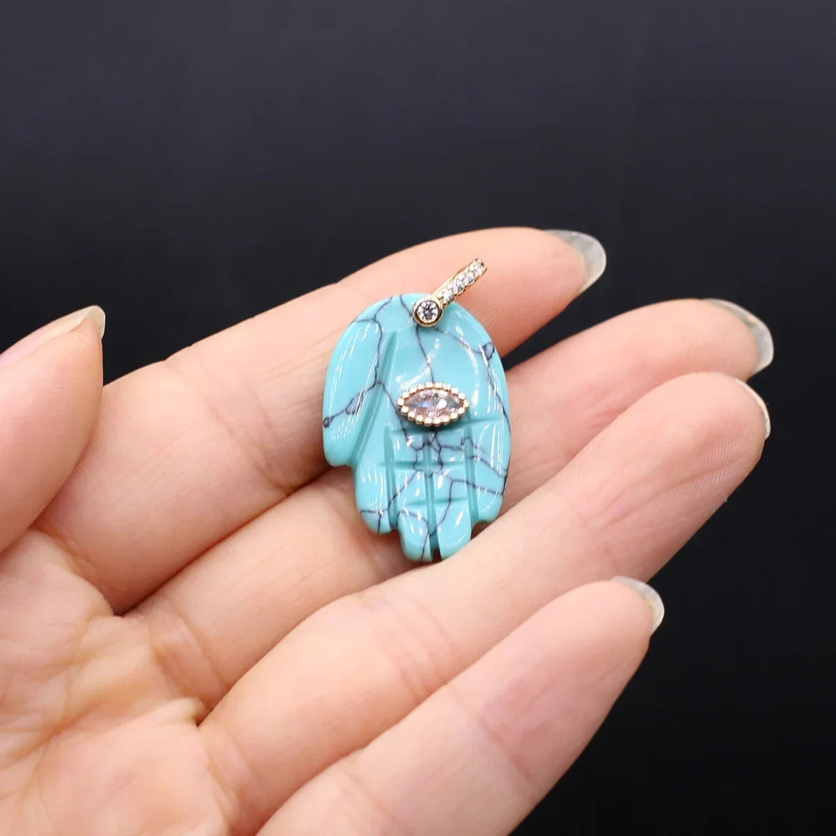 Christmas Natural Gemstone Buddha Hand Pendant