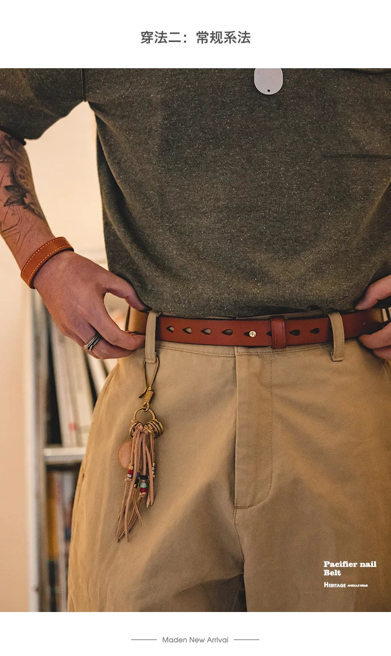 Thắt Lưng Da Bò Cao Cấp Maden Vintage Cho Nam Nữ