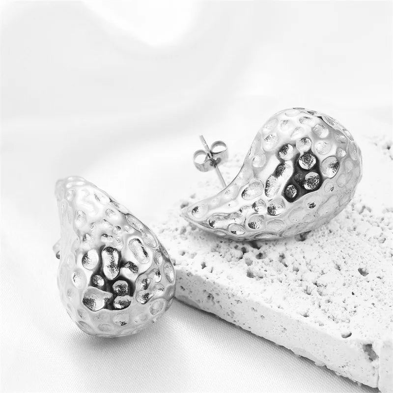 Women's Classic Thick Gold Teardrop Earrings