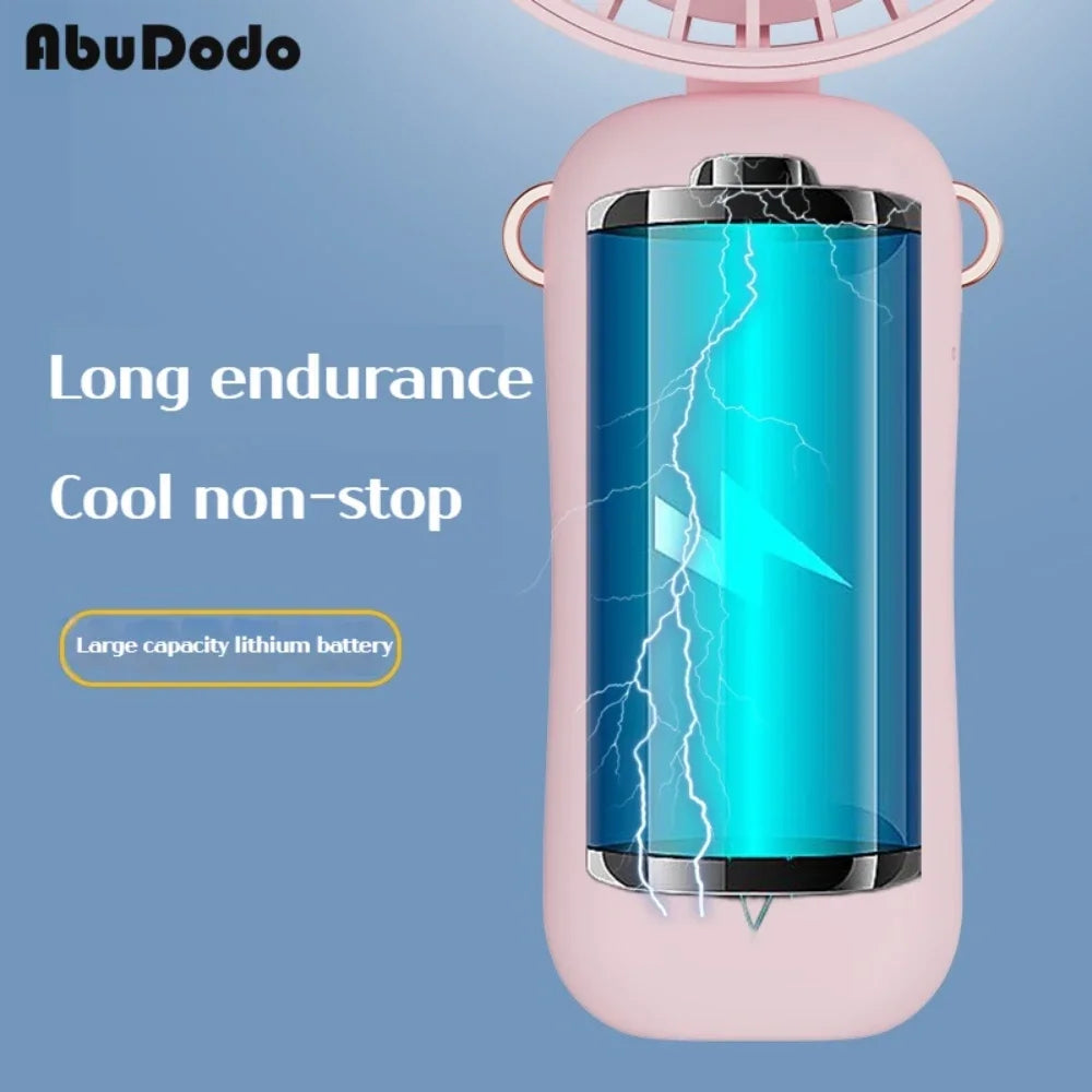 Quạt Cầm Tay Mini Sạc Type-C 4000mAh, Gập 90°, 5 Tốc Độ