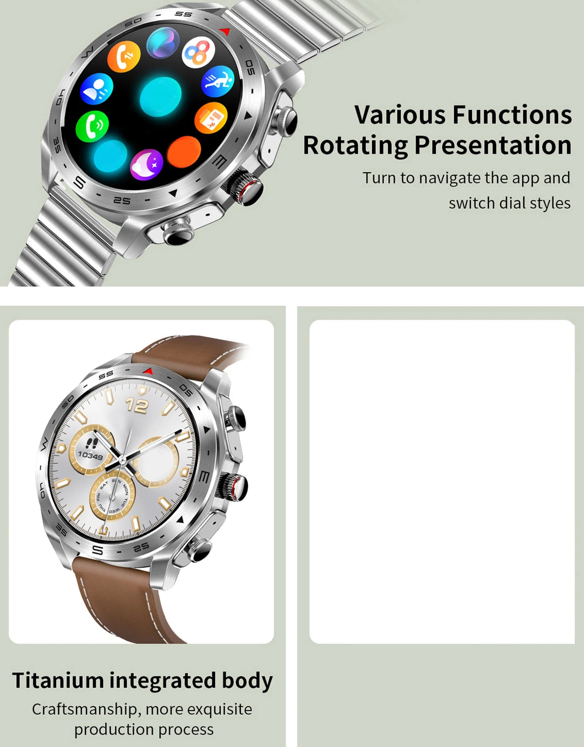 Men's Smart Watch 400mAh Durable Steel, Bluetooth Calling