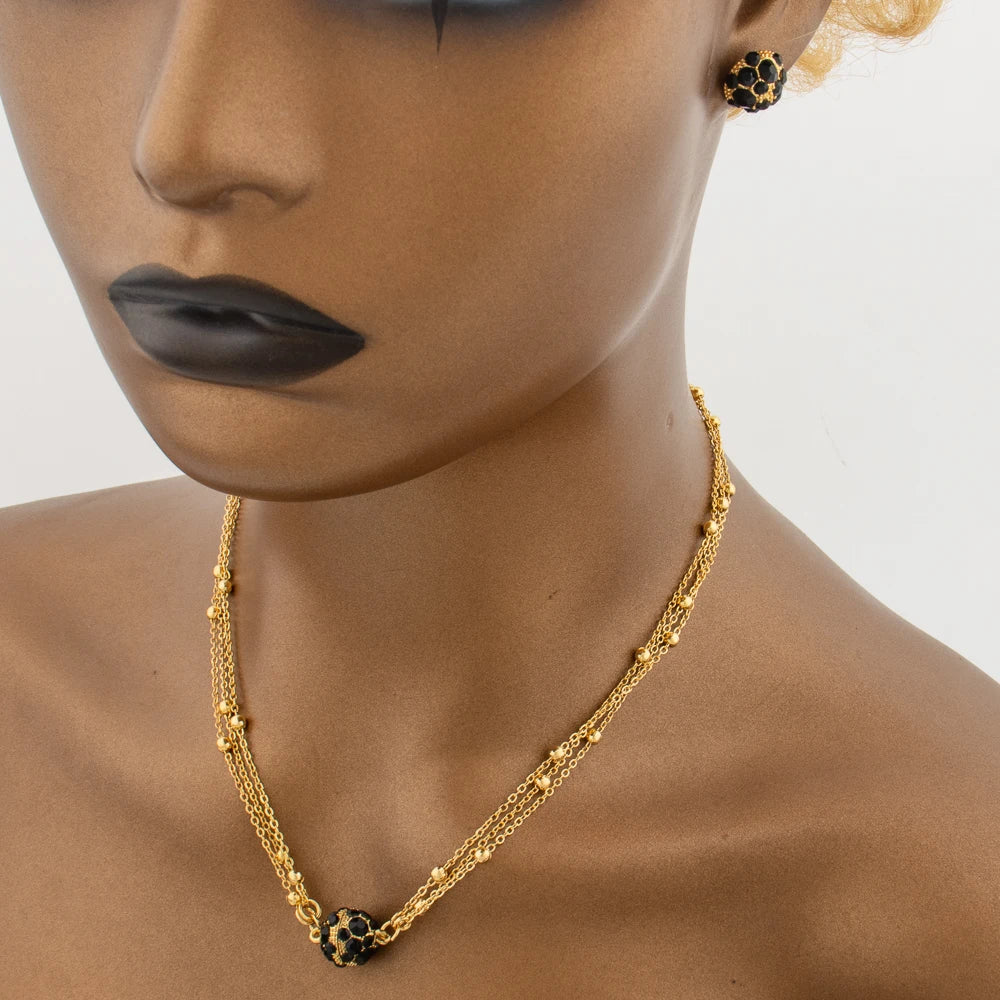 Luxurious Black Gold Magnetic Jewelry Set For Her