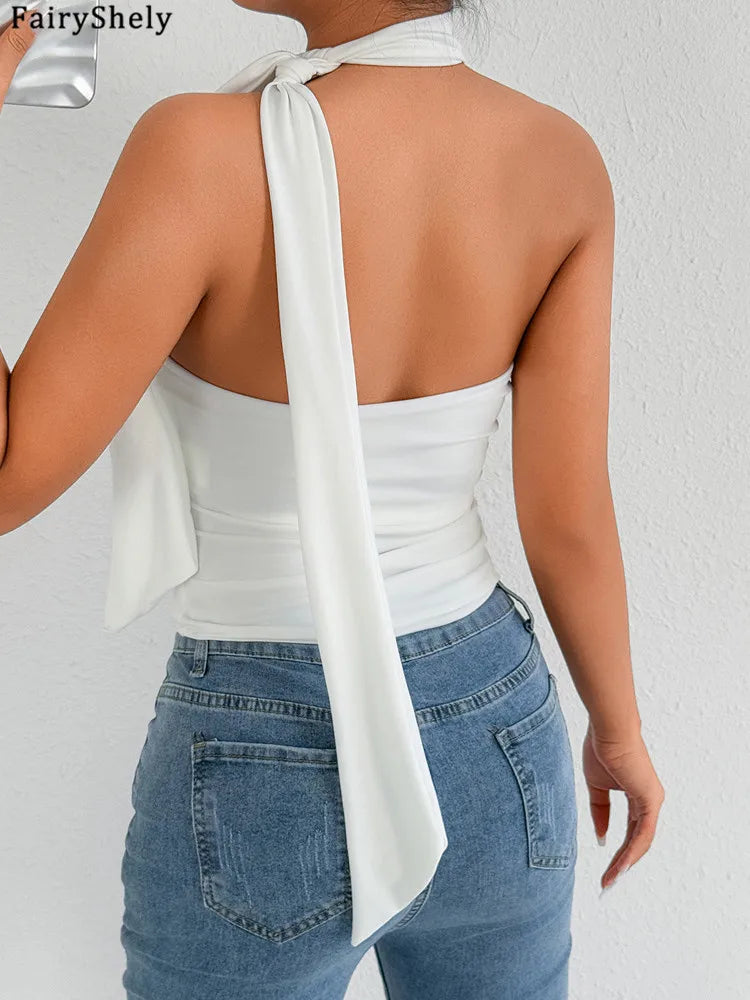 Sexy Fairyshely Off-the-Shoulder Bow Croptop 2025