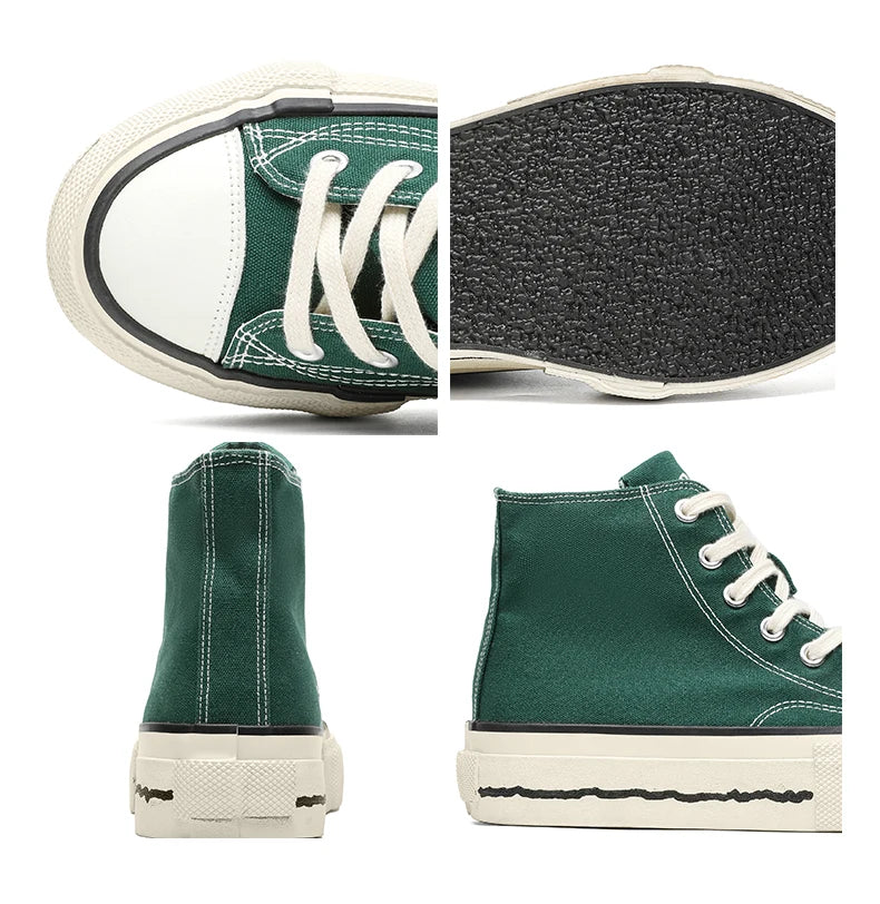 Giày Sneaker Nam Cổ Cao Phong Cách Đường Phố Xanh