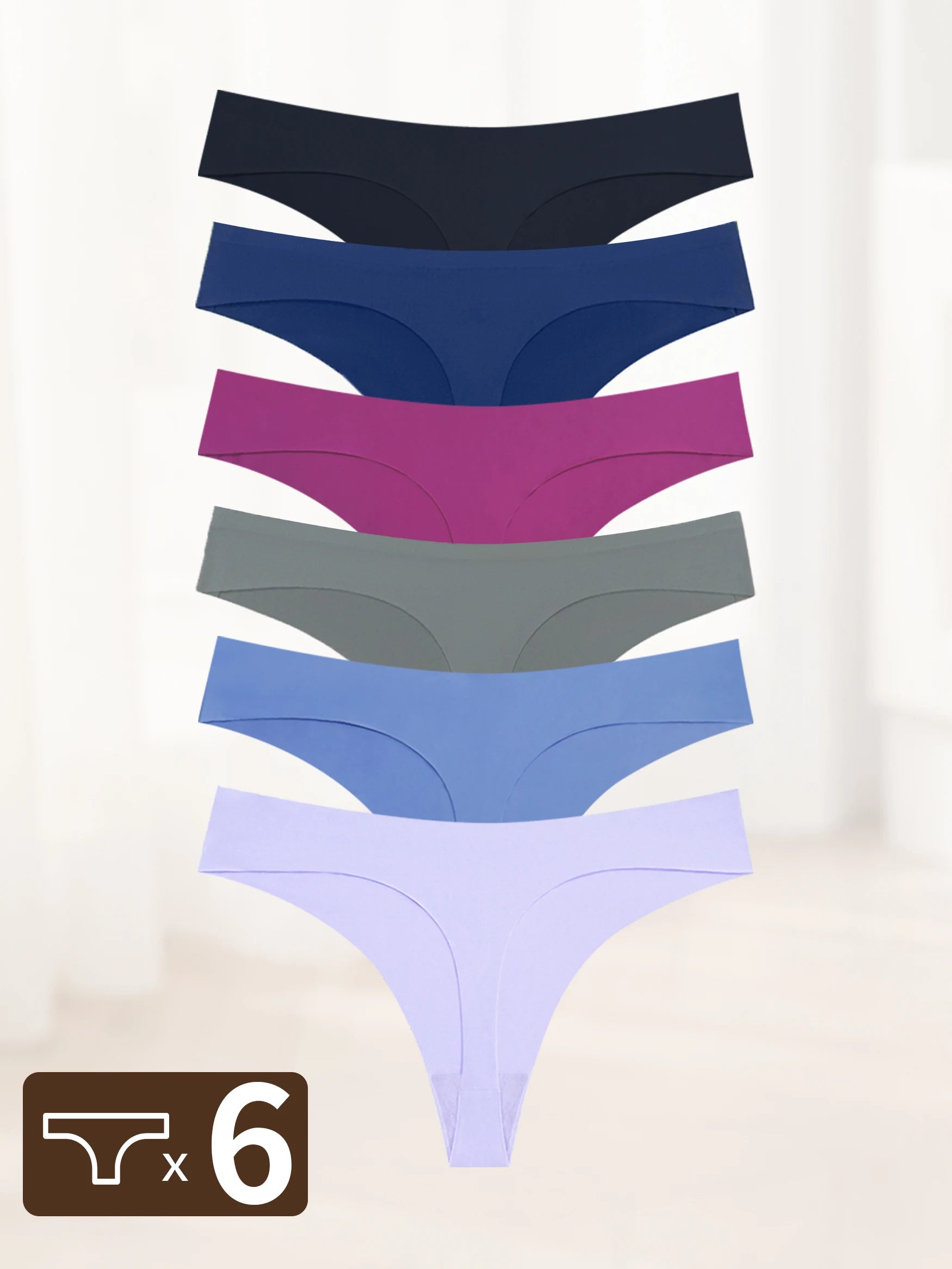 Bộ 6 Quần Lót Nữ Không Đường May Lưng Thấp Co Giãn