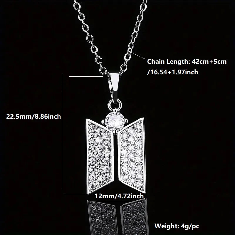 Dây Chuyền Mặt Bạc Đính Zircon Thanh Lịch Nữ Tính