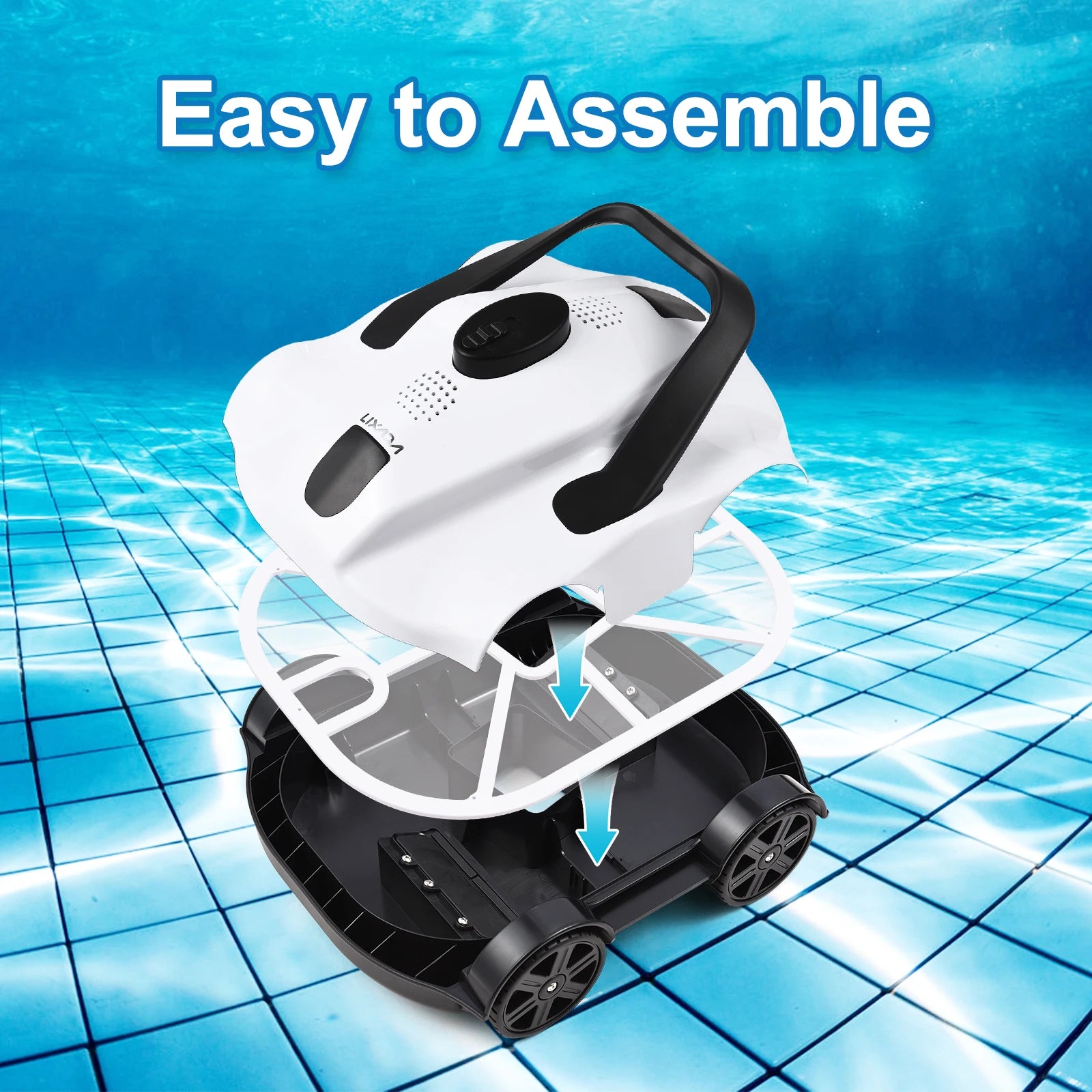 Pool Vacuum Automatic Robotic Pool Cleaner Cordless Robotic Pool Vacuum for In Ground Flat Pools Cordless Robotic Pool Cleaner