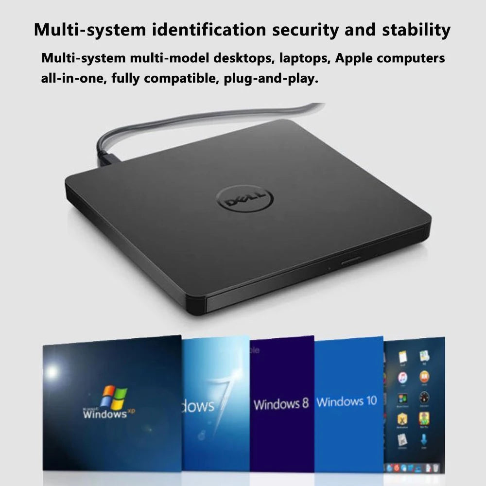 Dell External 4K Blu-ray Burning Drive BD516USB3.0 CD/DVD/BD Burning Compatible with Desktops Laptops