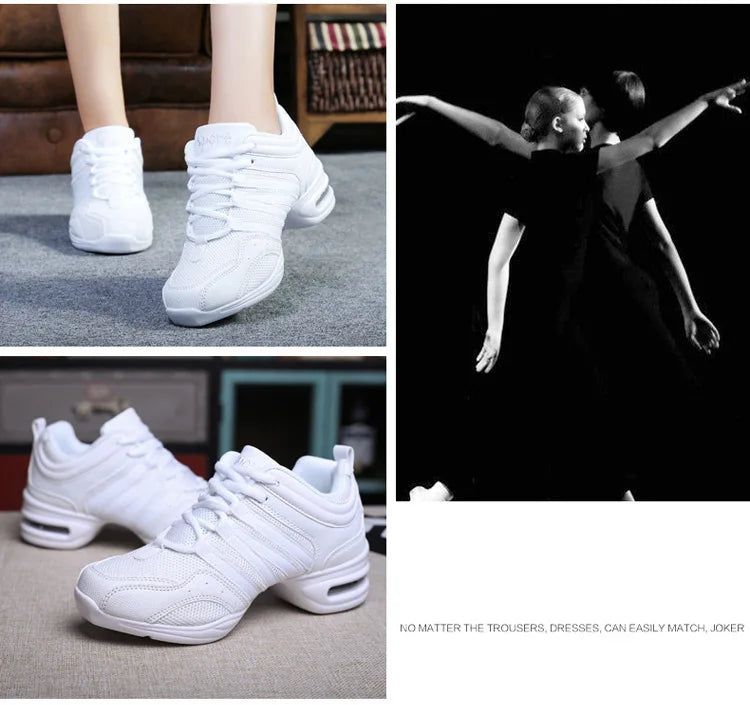 Giày Nhảy Nữ Thể Thao Đế Mềm Thời Trang Đen Thoáng Khí