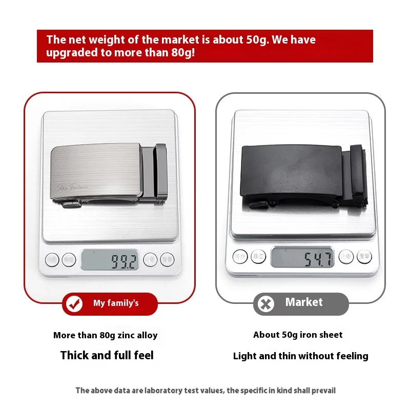 High Quality Genuine Leather Men's Belt with Alloy Automatic Buckle