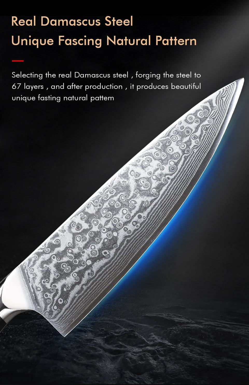 Bộ Dao Bếp Nhật 67 Lớp Damascus VG10 Siêu Bền