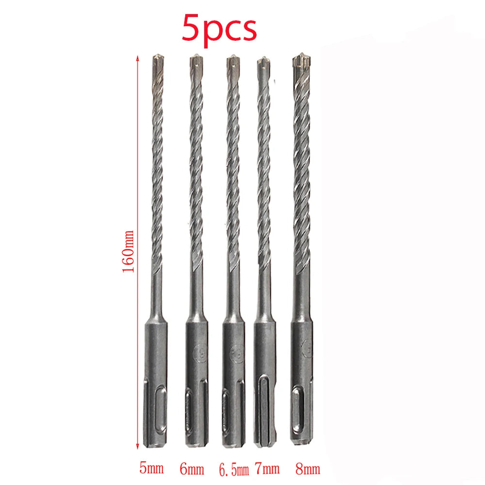 4/5/6/7/8/9pcs Cross Tip 160mm SDS Plus Drill Bit Set Electric Hammer Masonry Drill Bits for Masonry Concrete Rock Stone bits