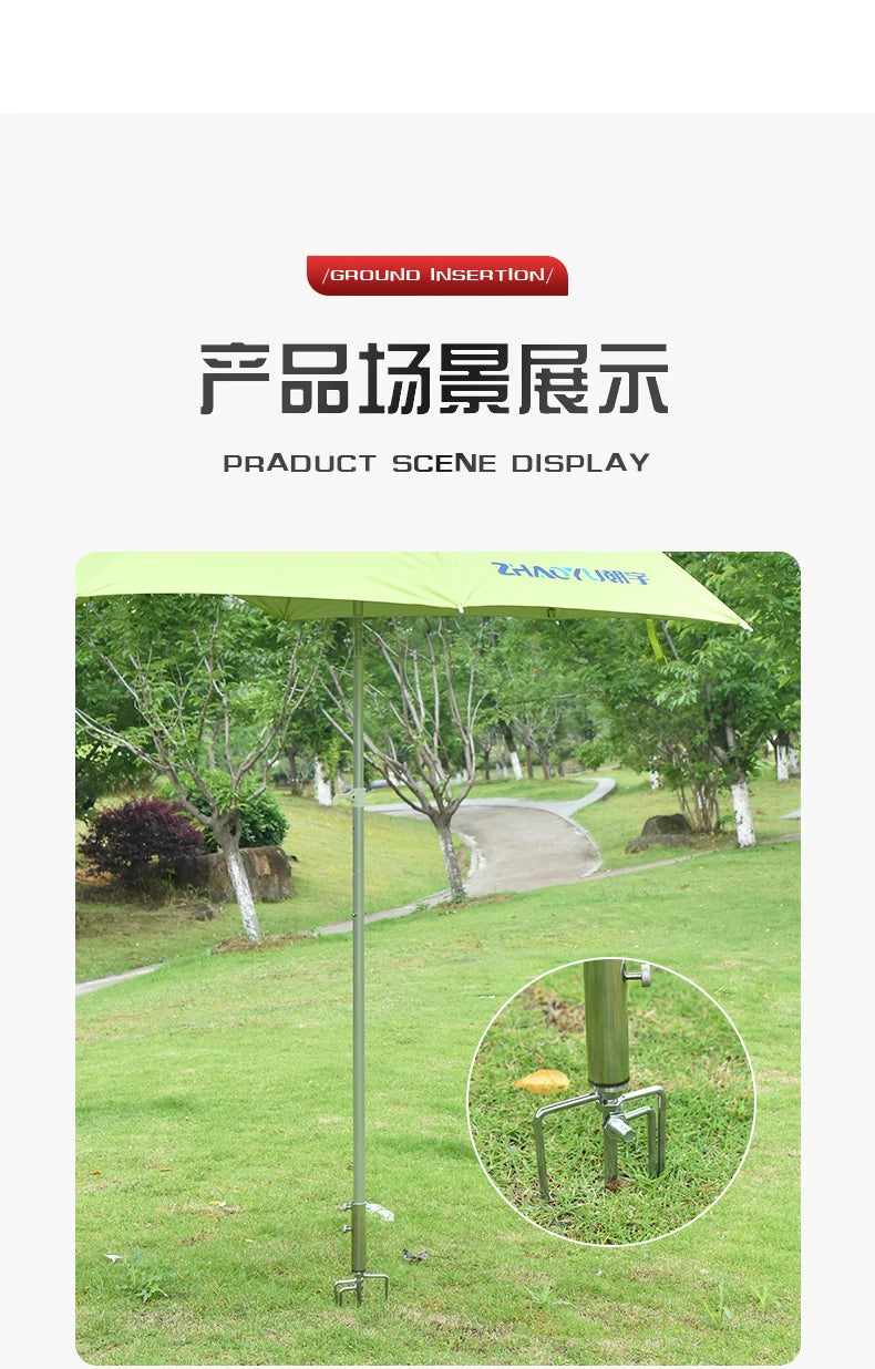 Ô Câu Cá Inox Chịu Lực, Chân Đế 4 Chân Chống Gió