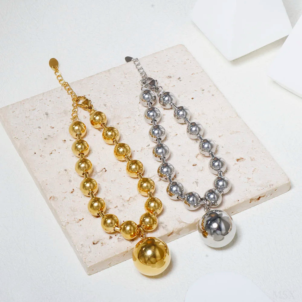 Punk Style Hollow Metal Bracelet Necklace Set