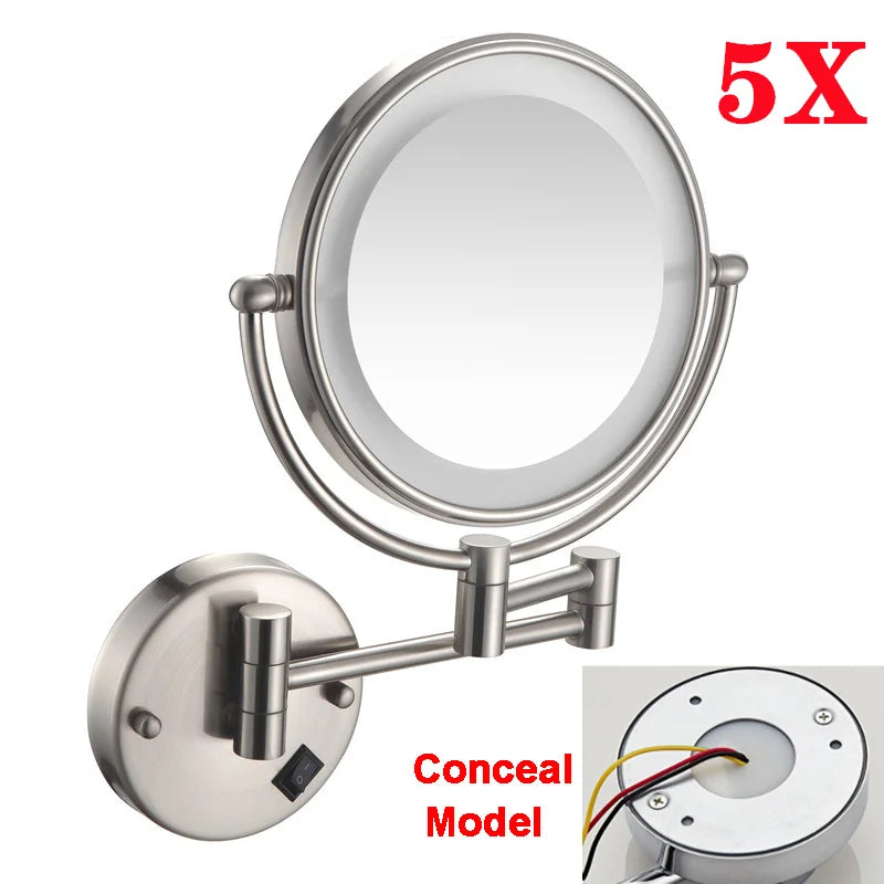 High-end Gold-Plated LED Folding Makeup Mirror