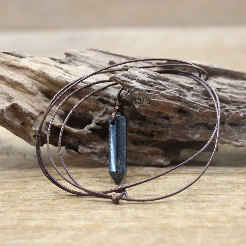 Hexagonal Natural Quartz Stone Necklace